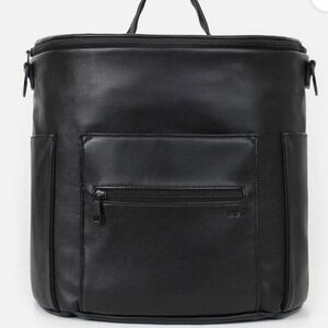 Fawn Design Black Leather Diaper Bag